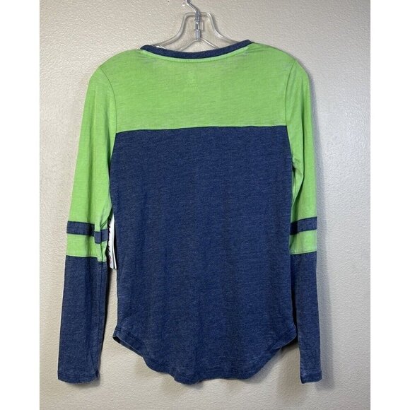 NWT Seattle Seahawks Licensed NFL Girl's Small 3/5 Henley Top Shirt Football - Picture 2 of 10